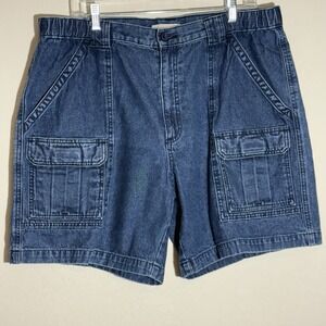 Savane Jeans Shorts Mens‎ 37 Blue Dark Wash Dad Jorts Denim Cargo